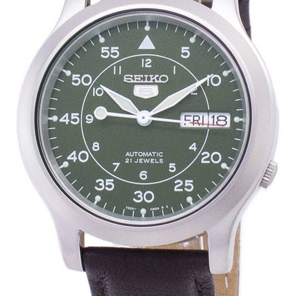 Seiko 5 Military SNK805K2-var-SS4 Automatisk brunt läderarmband herrklocka