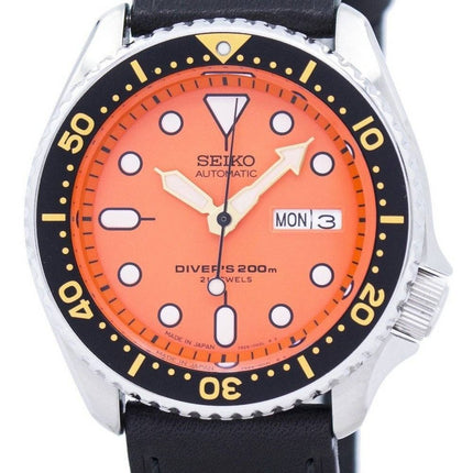 Seiko Automatic Diver's Black Leather SKX011J1-var-LS8 200M herrklocka