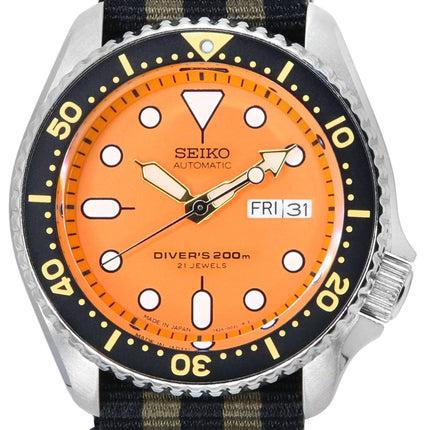 Seiko Orange Dial Automatic Diver's SKX011J1-var-NATO21 200M herrklocka