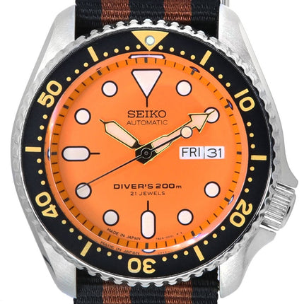 Seiko Orange Dial Automatic Diver's SKX011J1-var-NATO22 200M herrklocka