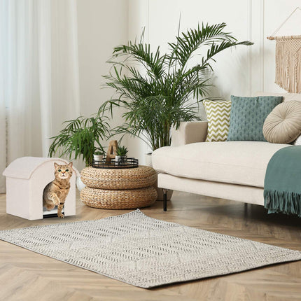 TASSORA - Beige cat pit with scratching surface