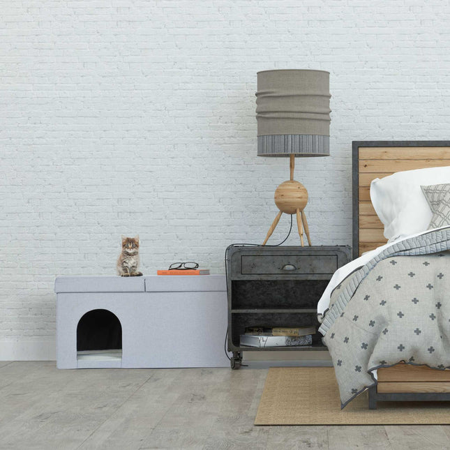 TASSORA - Cat hide in gray with lid