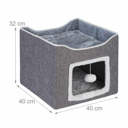 TASSORA - Collapsible cat pit in grey