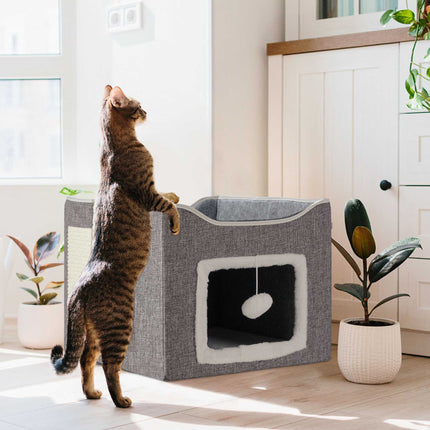 TASSORA - Collapsible cat pit in grey