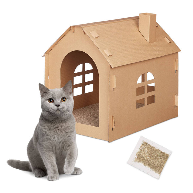TASSORA - Cardboard Cat House Scratching Board