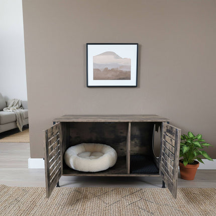 TASSORA - Cat Litter Cabinet with Cat-Head Entrance, Wood-Effect