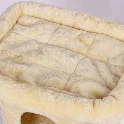 TASSORA - Kissanpuu luolalla ja alustalla, beige, 60 cm