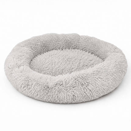 TASSORA - Pyöreä pehmoinen koiranpeti, 60 cm – vaaleanharmaa