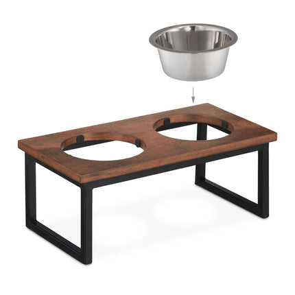 TASSORA - Raised dog bowl made from mango wood