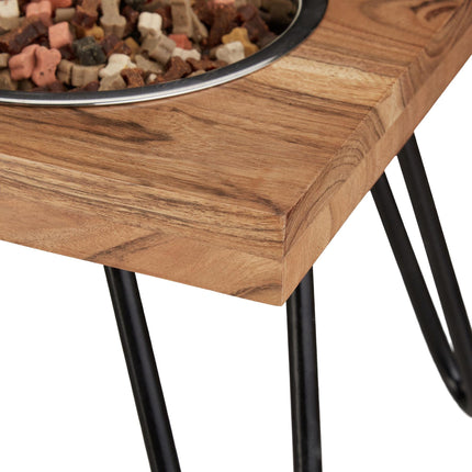 TASSORA - Raised XL dog bowl made from acacia wood